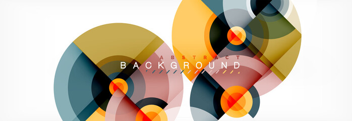 Fototapeta premium Circle geometric composition abstract background design, cover, template, brochure, flyer.