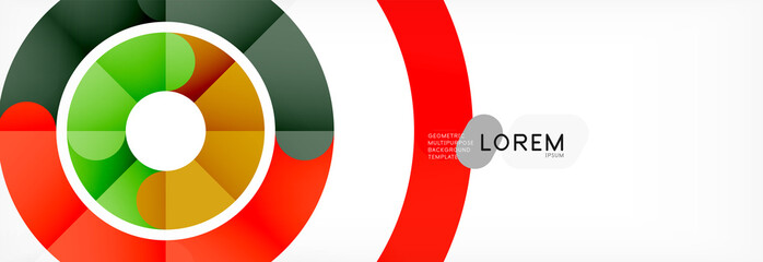 Fototapeta premium Round linear circle shapes background