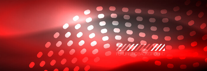 Glowing abstract wave on dark, shiny motion, Christmas and New Year magic space light. Techno abstract background