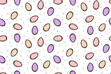 Easter eggs cookies pattern on white background