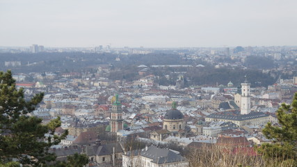 Obraz premium Lviv old town panoramic view