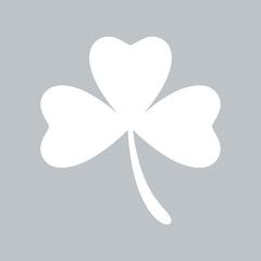 Clover flat icon on gray background, for any occasion