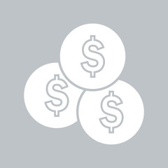 Obraz premium Coin flat icon on gray background, for any occasion