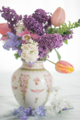 Spring flowers in a vase