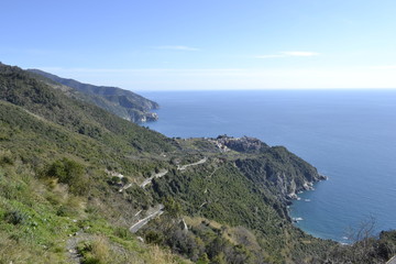 Fototapeta na wymiar Panorama sulle Cinque Terre, Liguria