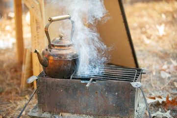 19th century style outdoor cooking