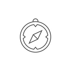 Compass Related Vector Line Icon.