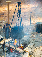 19th century style outdoor cooking