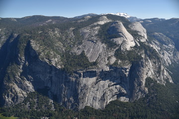 Yosemite National Park, CA., U.S.A. June 25, 2017. Majestic panorama view of Yosemite Valley floor seen from Glacier Point.  