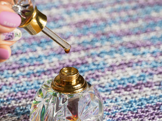 Arabian oud attar perfume or agarwood oil.