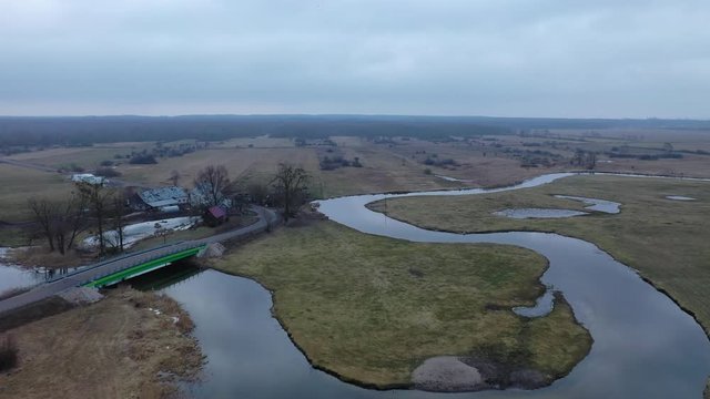 Drone video taken at the north Poland