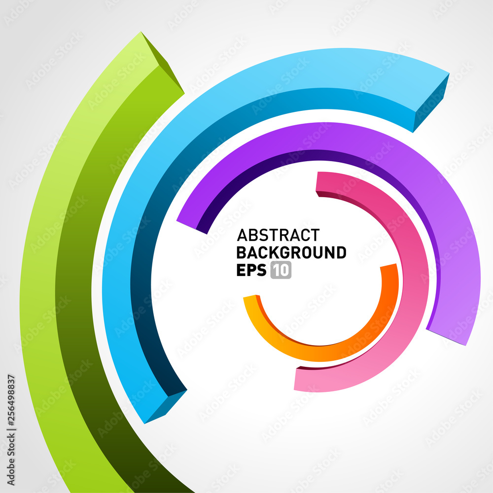 Wall mural abstract 3d circle lines in perspective modern vector background.