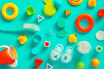 Baby boy personal accessories, top view