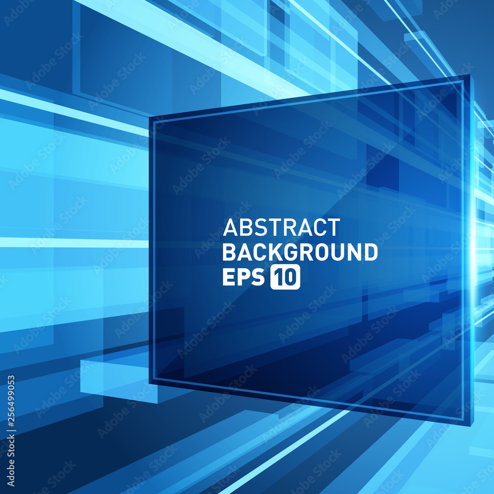 Wall mural abstract background virtual reality 3d space grid effect.