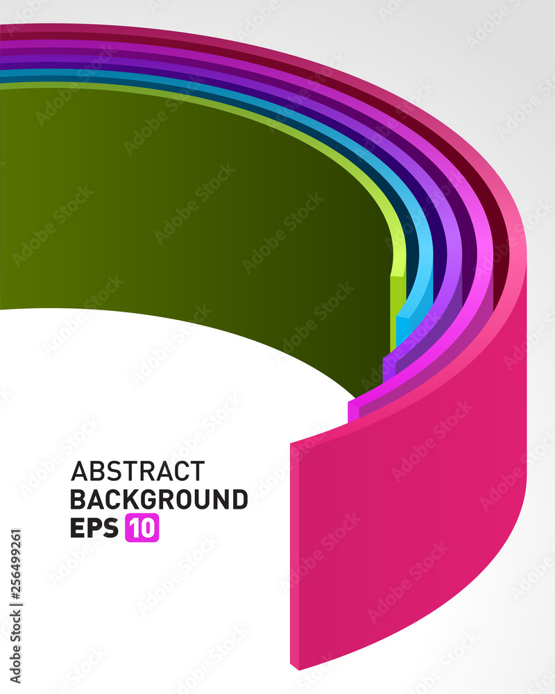 Wall mural abstract 3d circle lines in perspective modern vector background.