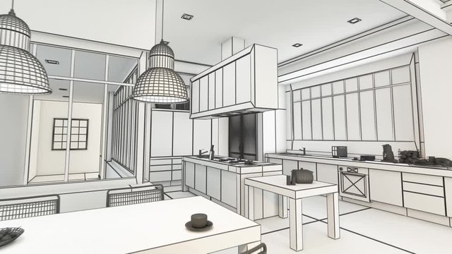 Modern kitchen project wireframe