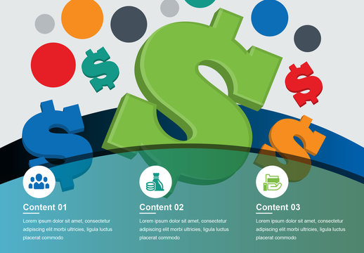 Financial Infographic With 3D Vector Dollar Signs