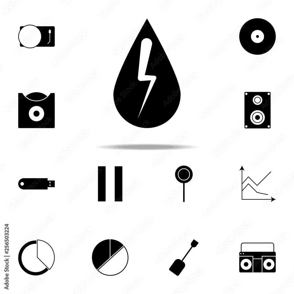 Poster electricity in a drop icon. web icons universal set for web and mobile