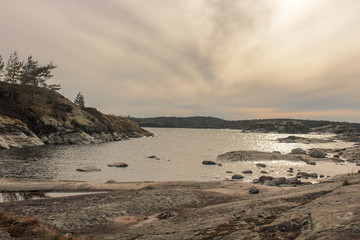 Cold Northern spring on lake Ladoga