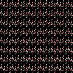 Rose Gold Clef Pattern on Black Background Wallpaper