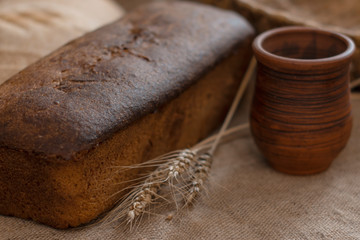 delicious, soft bakery products, appetizing baked in a rustic oven in vintage style on a wooden background.