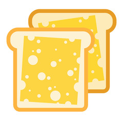 Cheese sandwiches vector icon flat isolated