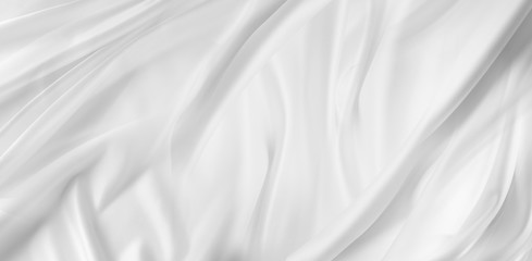 Fototapeta na wymiar White silk fabric material texture background