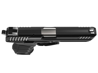 Semi automatic modern handgun - top down view