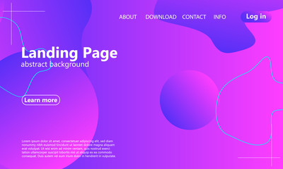 Obraz premium Website landing page. Fluid background.