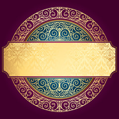 Golden decorative ornate card