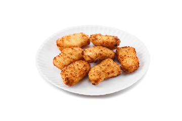 A dish of fried chicken nuggets