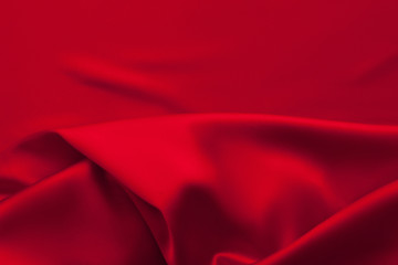 Luxury red satin fabric cloth abstract background