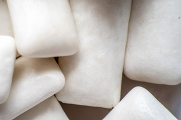 mint chewing gum close-up macro. background of chewing gum