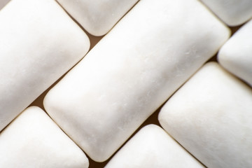 mint chewing gum close-up macro. background of chewing gum