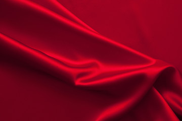 Plakat Luxury red satin fabric cloth abstract background