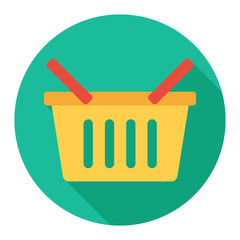 Shopping baskets icon on green background for any occasion