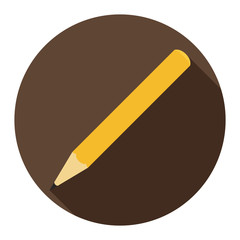 Pencil flat icon on chocolate background for any occasion