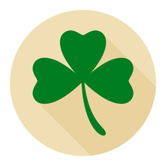 Clover flat icon on cream background for any occasion