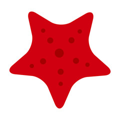 Red starfish vector flat isolated