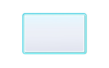 Neon plastic gradient frame . Rectangular frame. Vector