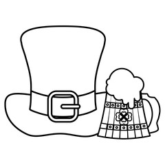 beer wooden jar and irish hat