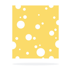 Square piece of cheese with holes vector flat isolated
