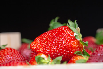 shiny red ripe strawberries