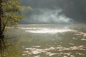 Landscape in the forest with a lake.savsat/artvin/turkey