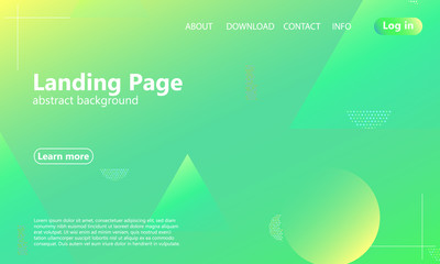 Website landing page. Geometric background.