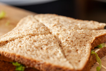 Freshly cut sandwiches