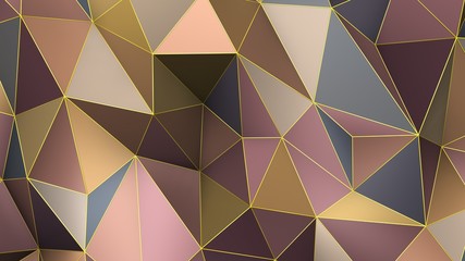 multicolor color shades palette plexus abstract geometric background with triangles, 3d render