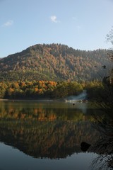 Fototapeta premium Landscape in the forest with a lake.savsat/artvin/turkey