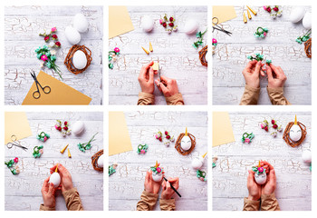 Easter eggs in shape of unicorn  step by step.