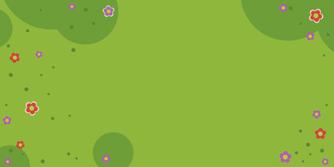 Meadow with flowers vector flat isolated